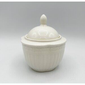 Mikasa Italian Countryside Stoneware Ivory Sugar Bowl with Lid